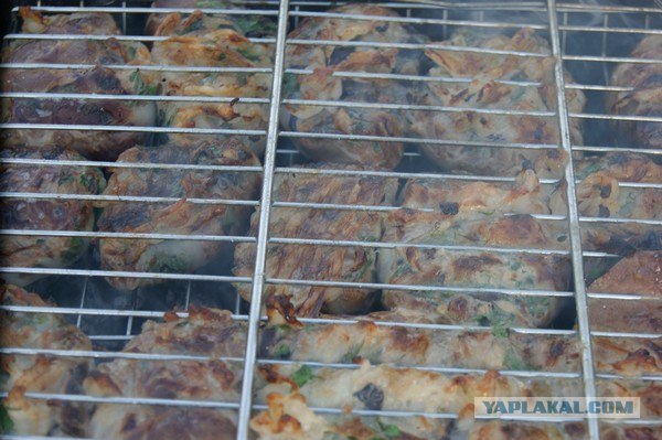 Печень баранья в сетке  на мангале