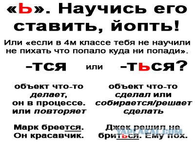 Тся и Ться в глаголах