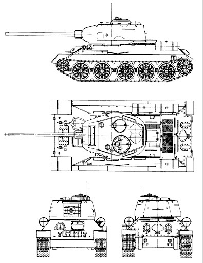 Сб/модель из картона Бронетехника Танк Т-34 обр.1941г