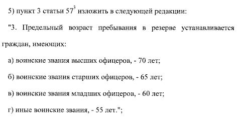 Путин подписал закон о повышении на пять лет предельного возраста пребывания в запасе