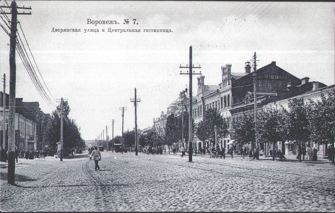 Воронеж дворянская улица. Старинный воронеж большая девицкая. Воронеж в начале 20 века. Большая дворянская улица воронеж. Проспект революции воронеж до революции.
