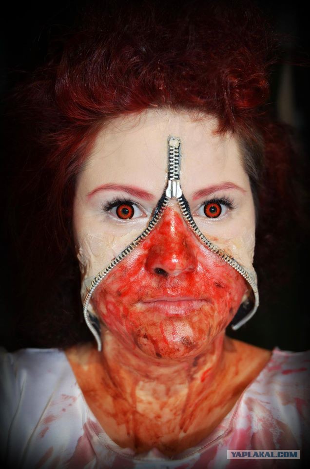 Примеры фантастически жуткого  макияжа