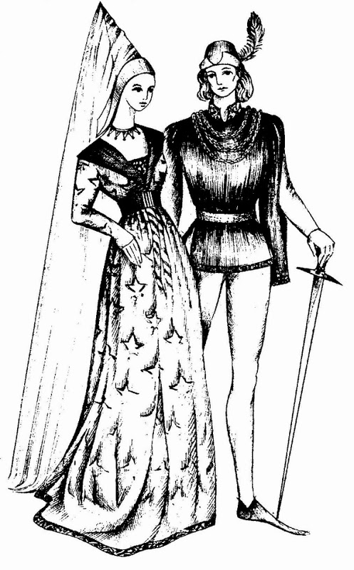 Средневековый костюм рисунок