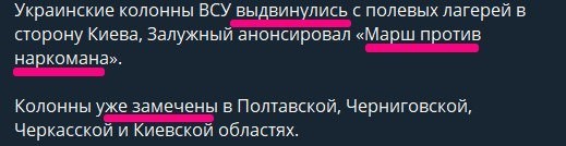 Залужный снят