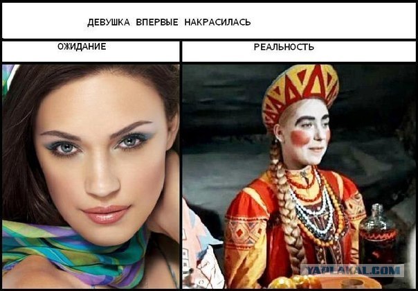 Девушки с макияжем и без