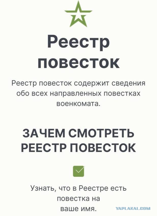 В России заработал сайт реестра повесток