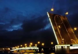 Ночной Петербург с квадрокоптера