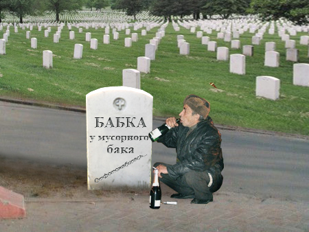 Фотожаба: Бабка и мусорный бак