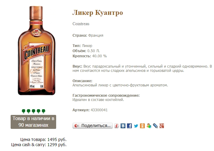 Куантро Ликер Купить В Спб