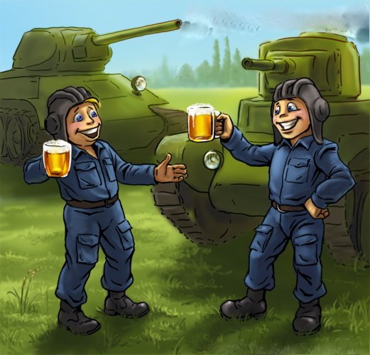 Открытка с днем рождения и танк