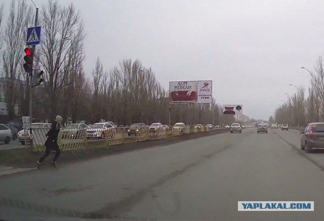 Она бежала на красный,  он летел...