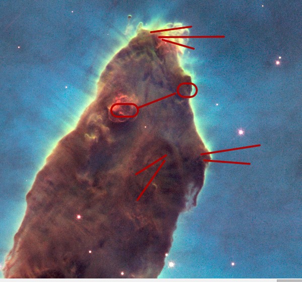 Хаббл сфотографировал "Столпы творения"