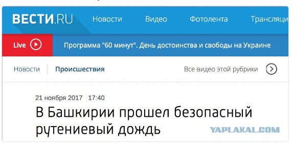 Росгидромет подтвердил «экстремально высокое» радиационное загрязнение на Южном Урале