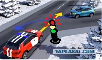 Какая машина должна проехать первой?