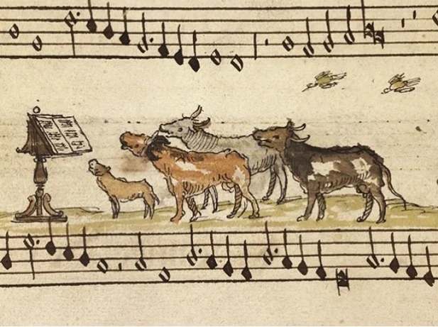 Забавный песенник XVI века с  "интересными"  картинками