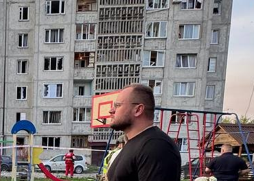 Кадры прилета трёх российских крылатых ракет по Луцку