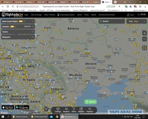 Украину начали массово покидать частные самолеты