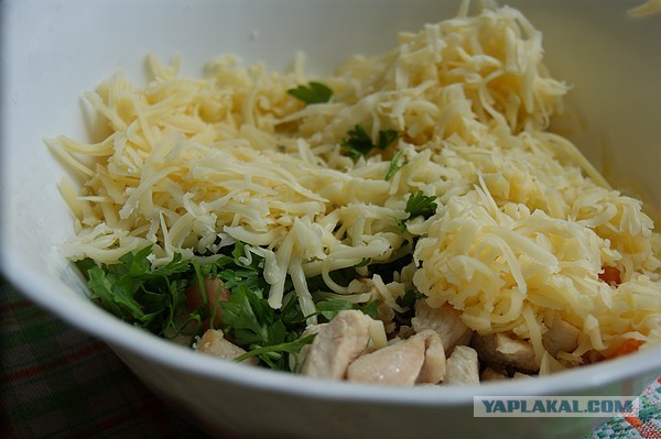 Картофельный пирог, С курицей, помидорами и сыром