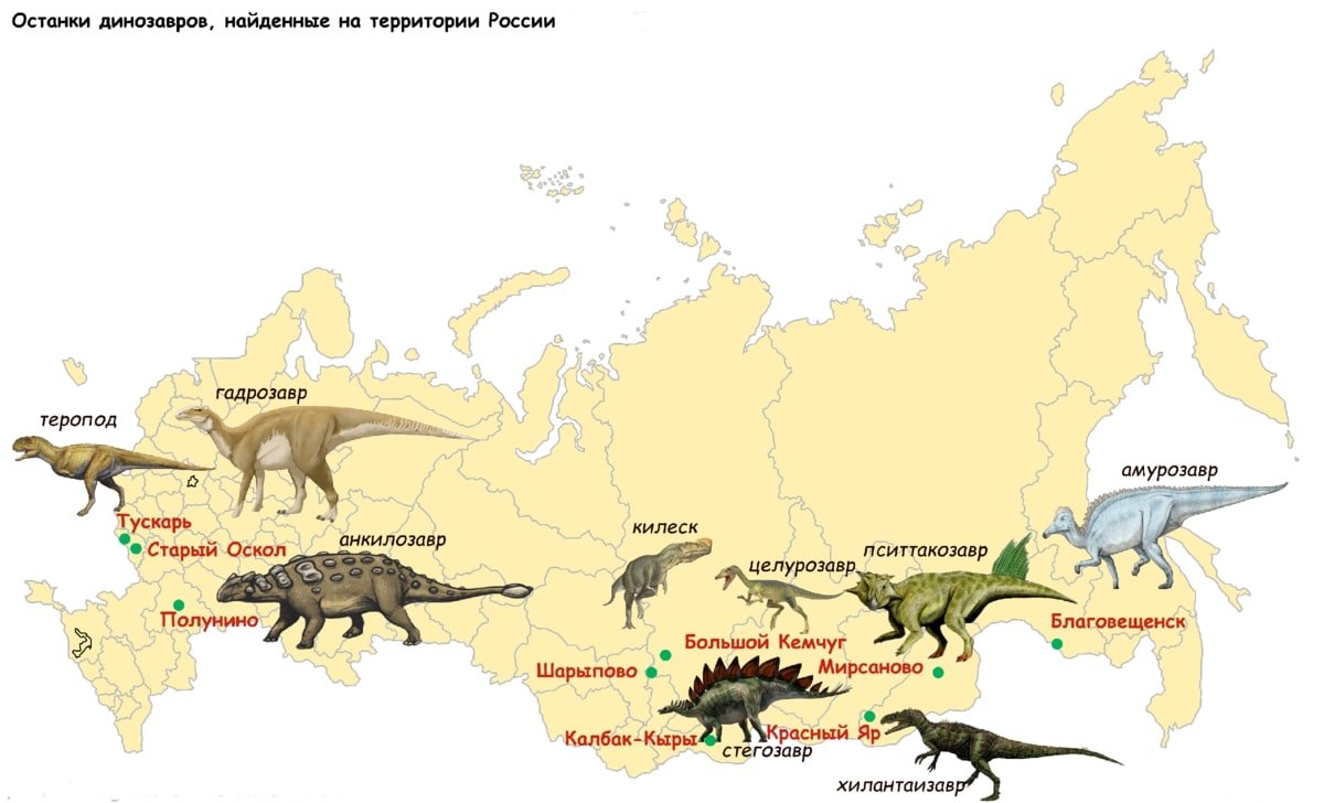 Карта с динозаврами