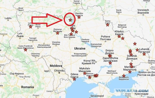 Карта ударов ВС России по объектам Украины