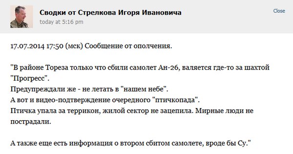 Малайзийский «Боинг»: особое мнение