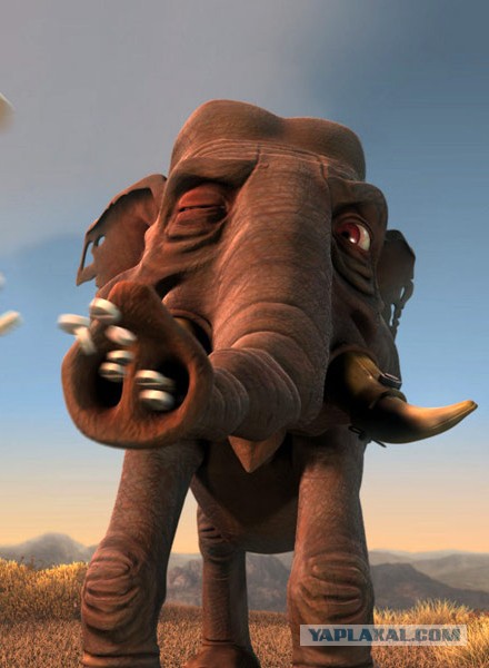 Бой двух гигантов: слон против бегемота