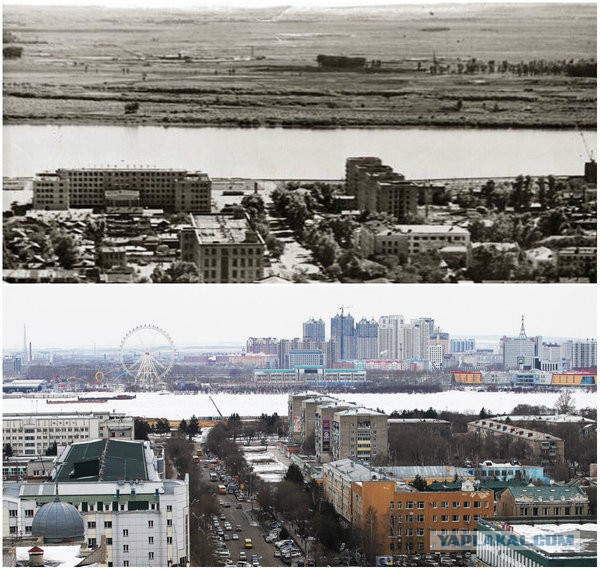 Благовещенск и Хэйхэ (Китай) в 1969-м году и в наши дни