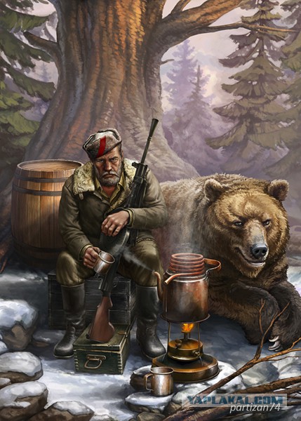 Фотосессия семьи с медведем