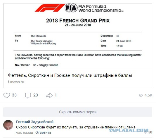 Формула-1 (Сезон 2018) Часть 2