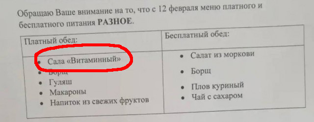 В калужских школах меню в столовой разделили на платное и льготное