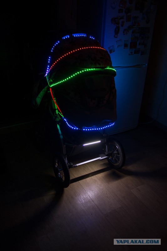 Подсветка детской коляски своими руками