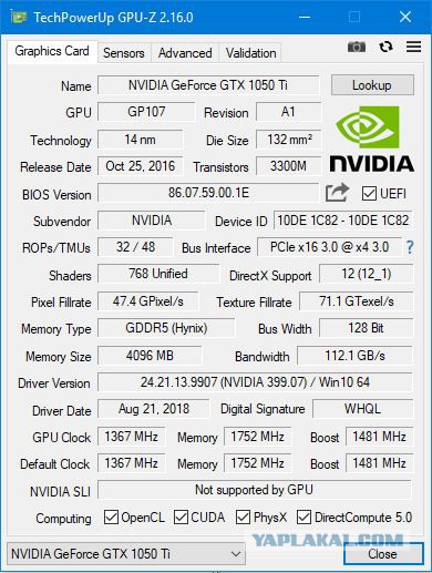 Продам видеокарту 1050ti 4gb СПб (Почти МЛЩНАЯ)