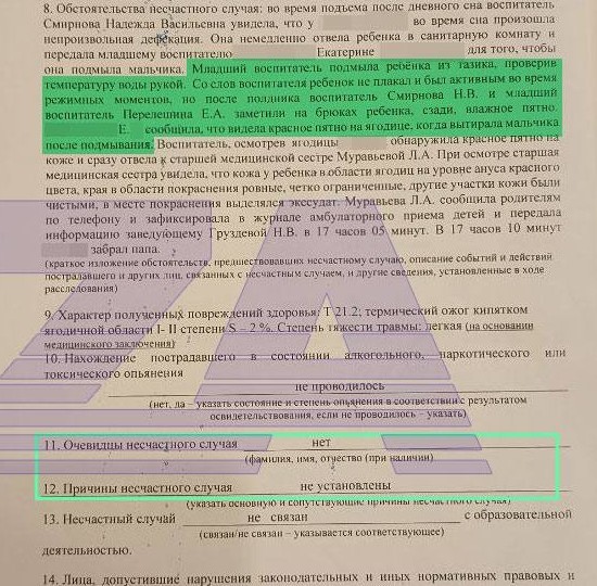 Трехлетний ребенок получил сильнейший ожог ягодиц в детском саду в Ярославской области.