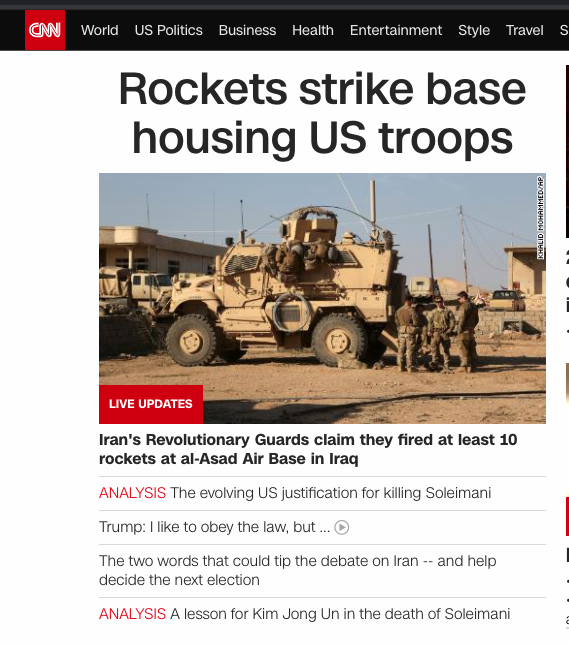 Ракетный удар нанесен по авиабазе США в Ираке