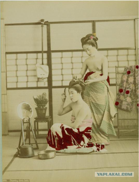 Последние из самураев. Ручные цветные фотографии настоящих самураев и их куртизанок