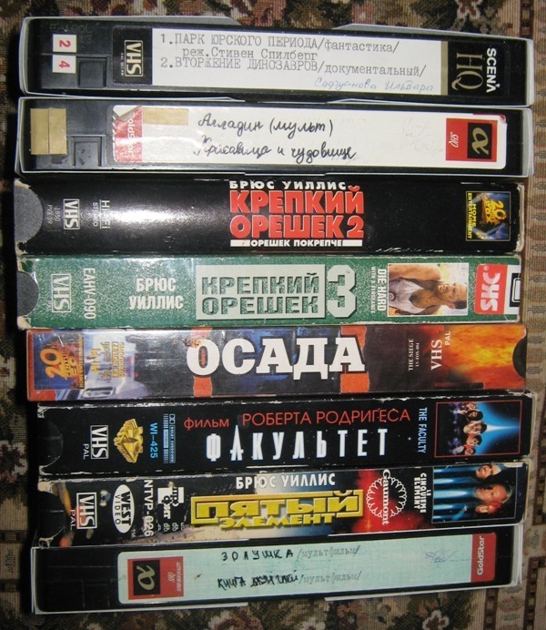 Самые просматриваемые видеокассеты VHS на видиках в 90-е.