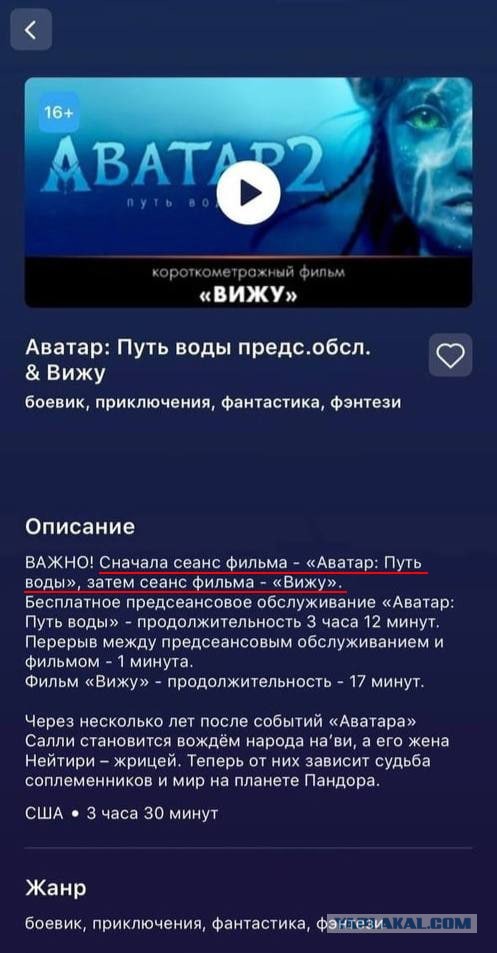 «Аватар: Путь воды» собрал 180 млн долларов в мировом прокате