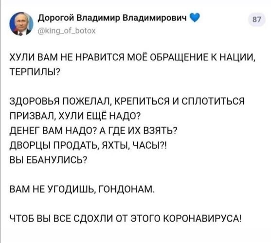 «Путин, ты вообще охерел?»