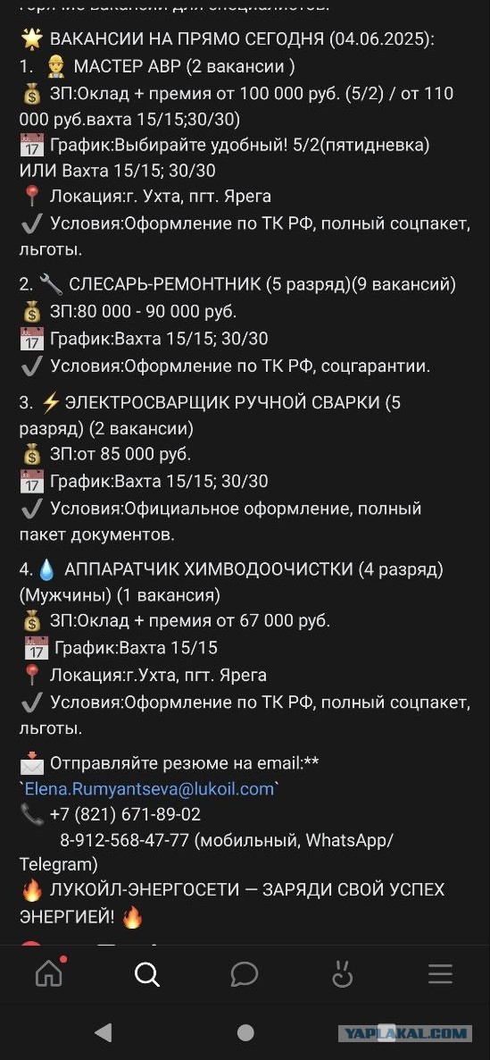 Предложения трудоустройства