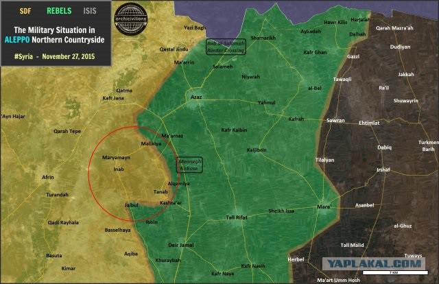 Военная обстановка в Сирии 28 ноября 2015 года