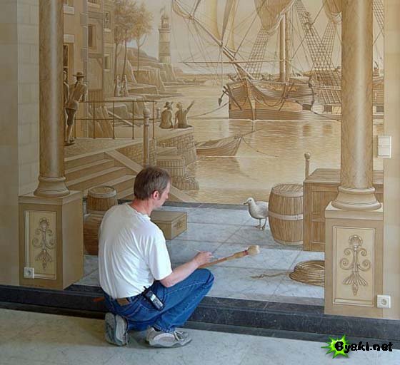 Рисунки на асфальте, строениях и т.п.