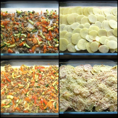 Запеканка с фаршем и овощами