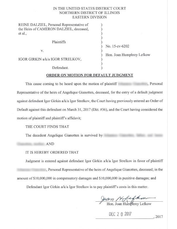 Суд в США осудил Игоря Стрелкова (Гиркина) к выплате 400 млн. долл. родственникам погибших на МН17