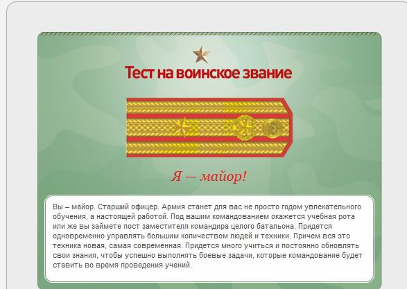Какое у вас звание? Тест от министерства обороны)