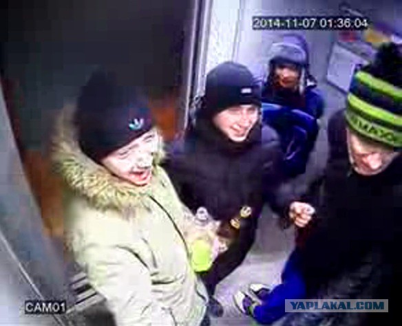 Пьяные малолетки громят лифт в Перми