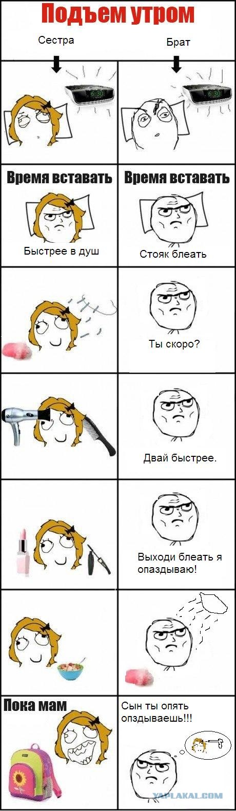 Подъём утром