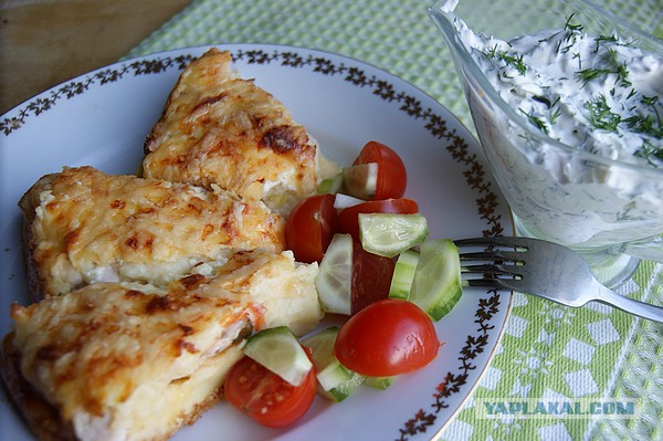 Картофельная запеканка, С курицей, сыром и овощами