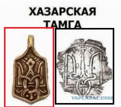 С украинским трезубцем на шапке и американским флагом