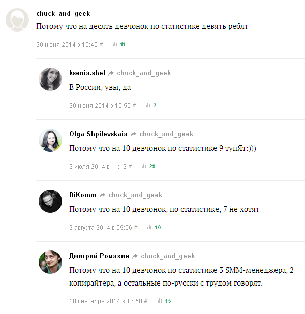 Смешные комментарии из социальных сетей