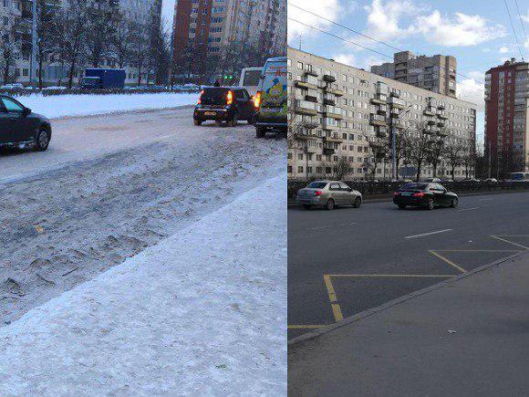 В январе петербурженка пожаловалась на лед у автобусной остановки. В апреле городские власти сообщили ей, что проблема устранена